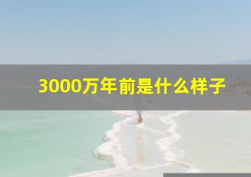 3000万年前是什么样子