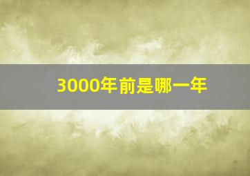 3000年前是哪一年