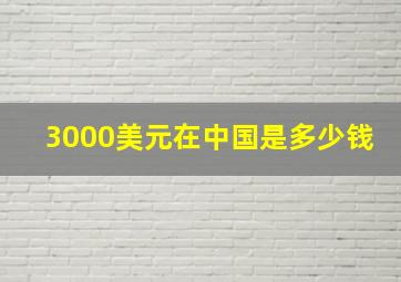 3000美元在中国是多少钱