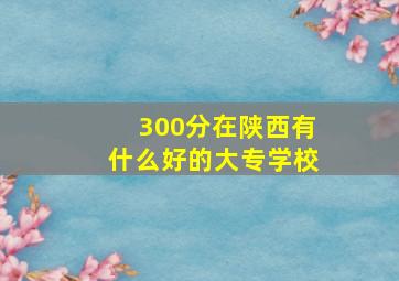 300分在陕西有什么好的大专学校