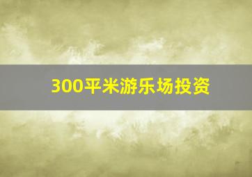 300平米游乐场投资