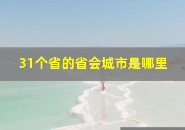 31个省的省会城市是哪里