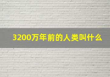 3200万年前的人类叫什么