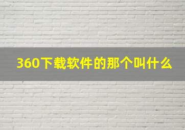 360下载软件的那个叫什么