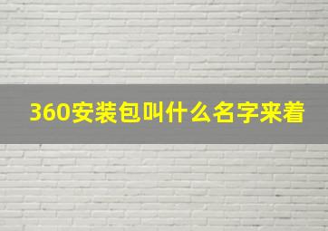 360安装包叫什么名字来着