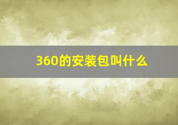 360的安装包叫什么