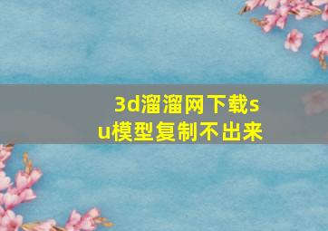 3d溜溜网下载su模型复制不出来