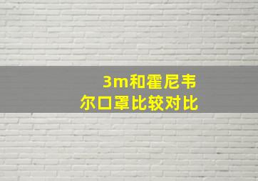 3m和霍尼韦尔口罩比较对比