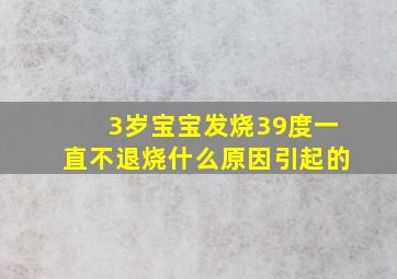 3岁宝宝发烧39度一直不退烧什么原因引起的