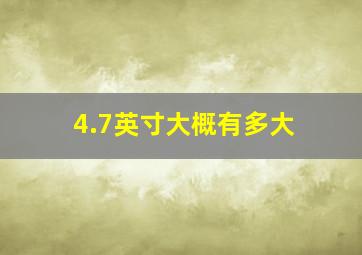 4.7英寸大概有多大