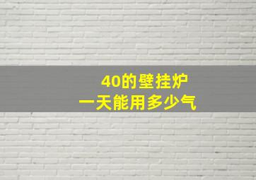 40的壁挂炉一天能用多少气