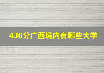 430分广西境内有哪些大学