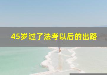 45岁过了法考以后的出路