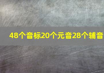 48个音标20个元音28个辅音