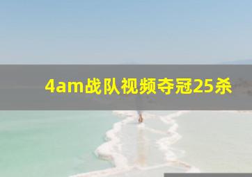 4am战队视频夺冠25杀