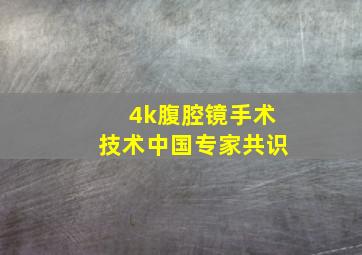 4k腹腔镜手术技术中国专家共识