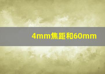 4mm焦距和60mm