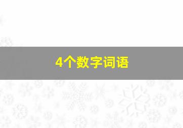 4个数字词语