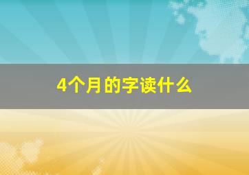 4个月的字读什么