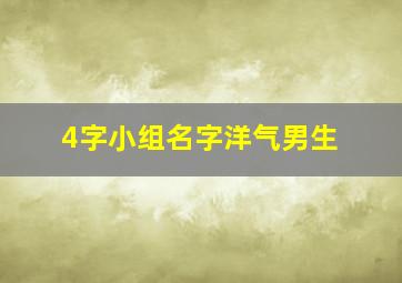 4字小组名字洋气男生