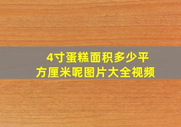 4寸蛋糕面积多少平方厘米呢图片大全视频