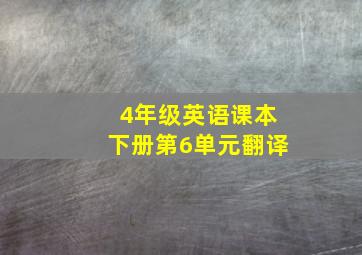 4年级英语课本下册第6单元翻译