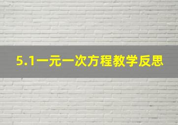 5.1一元一次方程教学反思