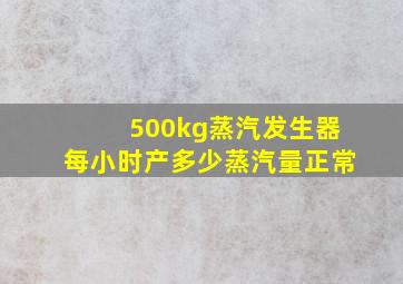 500kg蒸汽发生器每小时产多少蒸汽量正常