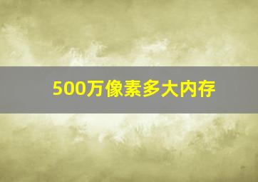 500万像素多大内存