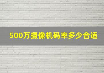 500万摄像机码率多少合适