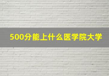 500分能上什么医学院大学