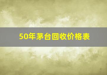 50年茅台回收价格表