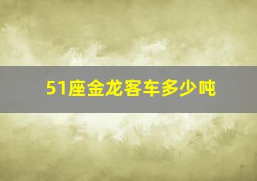 51座金龙客车多少吨