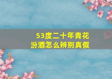 53度二十年青花汾酒怎么辨别真假