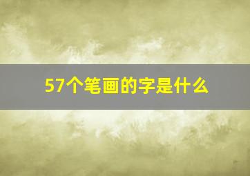 57个笔画的字是什么