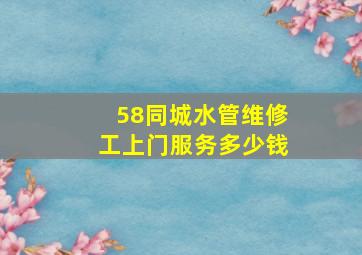 58同城水管维修工上门服务多少钱