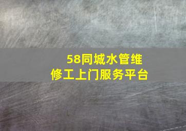 58同城水管维修工上门服务平台