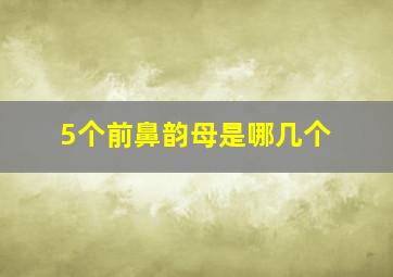 5个前鼻韵母是哪几个