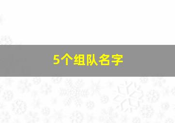 5个组队名字