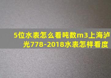 5位水表怎么看吨数m3上海泸光778-2018水表怎样看度