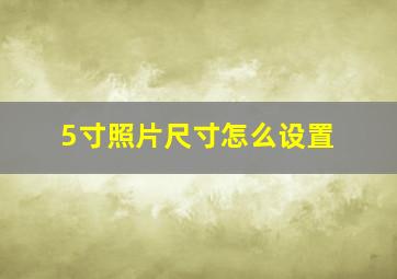 5寸照片尺寸怎么设置