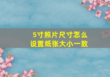 5寸照片尺寸怎么设置纸张大小一致