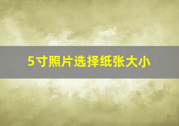 5寸照片选择纸张大小