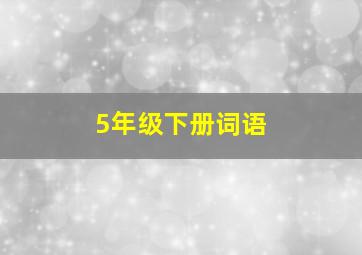 5年级下册词语