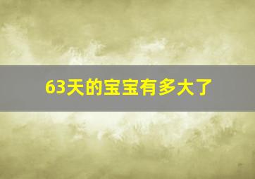 63天的宝宝有多大了