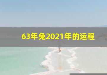 63年兔2021年的运程