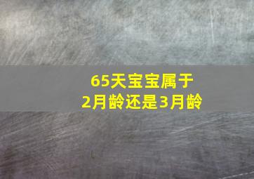 65天宝宝属于2月龄还是3月龄