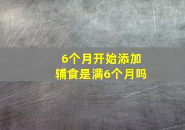 6个月开始添加辅食是满6个月吗