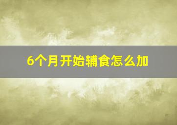 6个月开始辅食怎么加