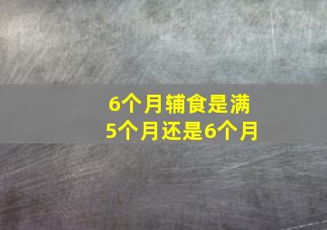 6个月辅食是满5个月还是6个月